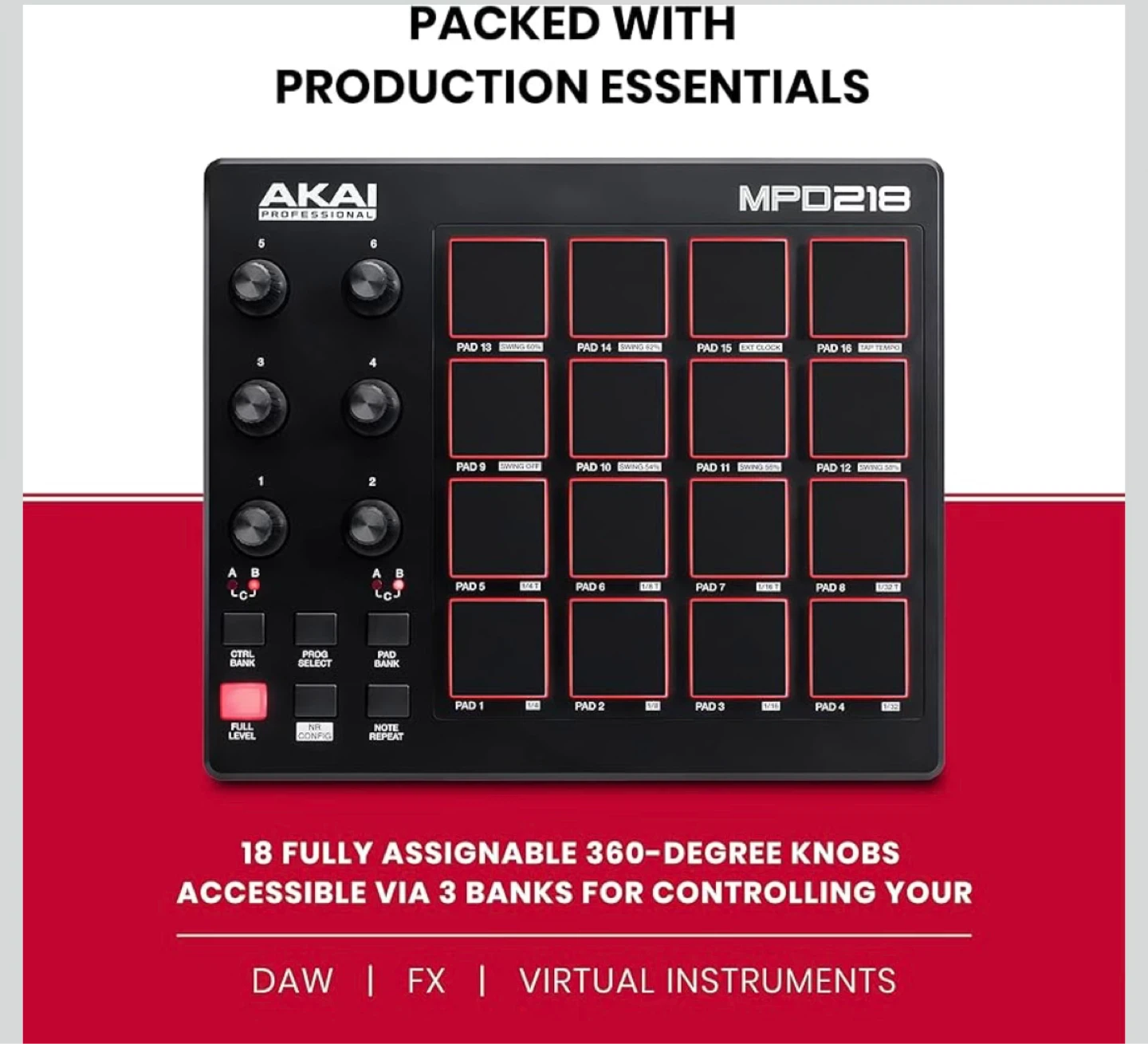 Akai MPD218 Drum Kit with 16 MPC Pads - photo 4