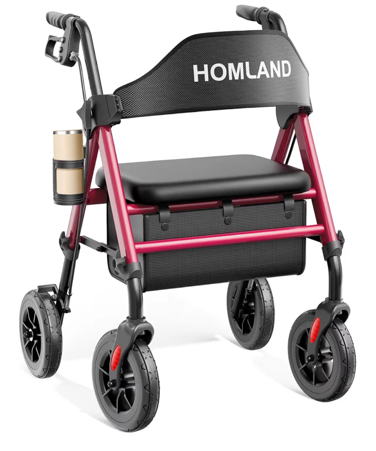 HOMLAND Rollator Walker with Seat and Cup Holder