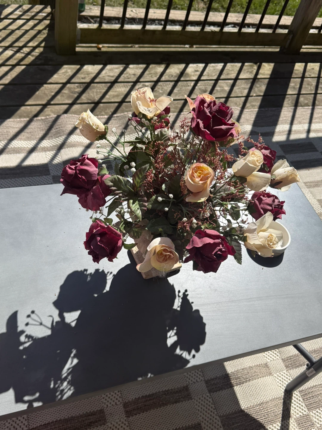 Artificial Rose Arrangement in Urn Vase - photo 5