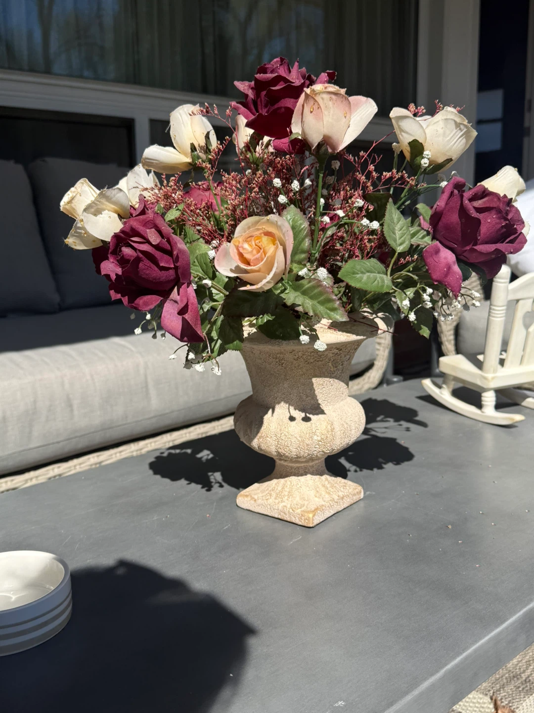Artificial Rose Arrangement in Urn Vase - photo 2