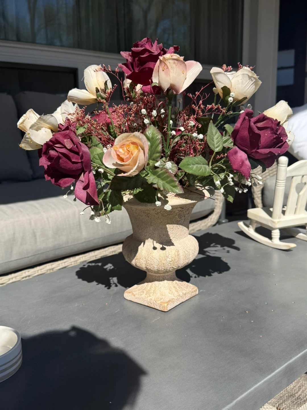 Artificial Rose Arrangement in Urn Vase - photo 4