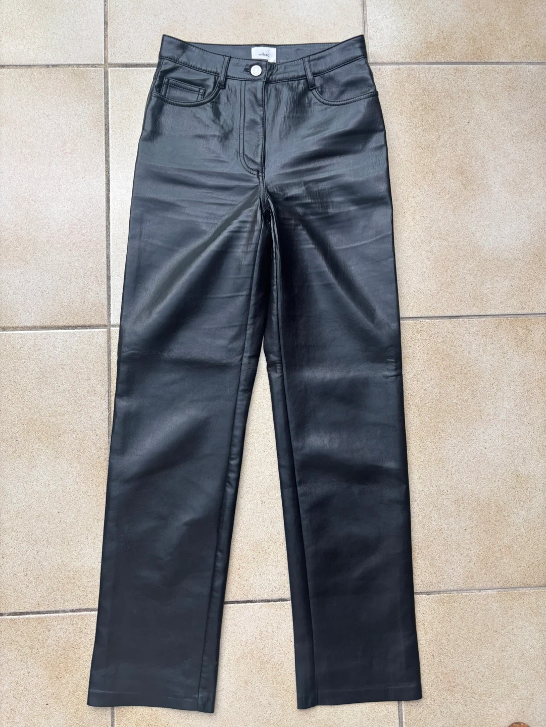 Wilfred Black Faux Leather Pants - Size 0