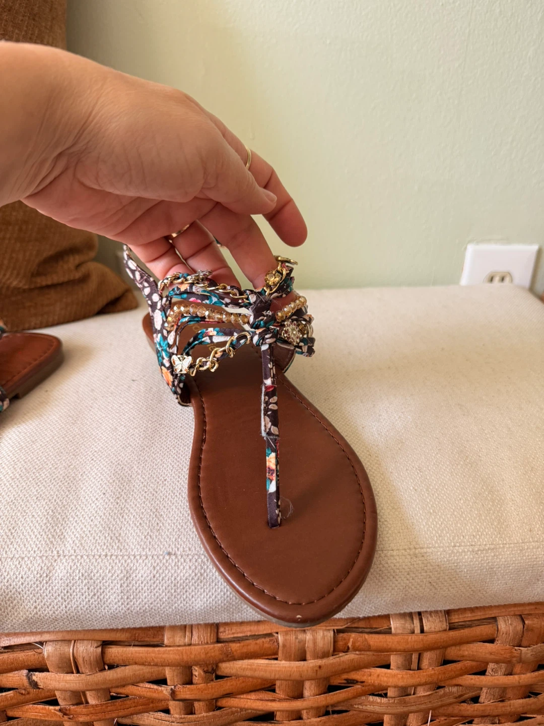 Boho Beaded Thong Sandals - photo 2