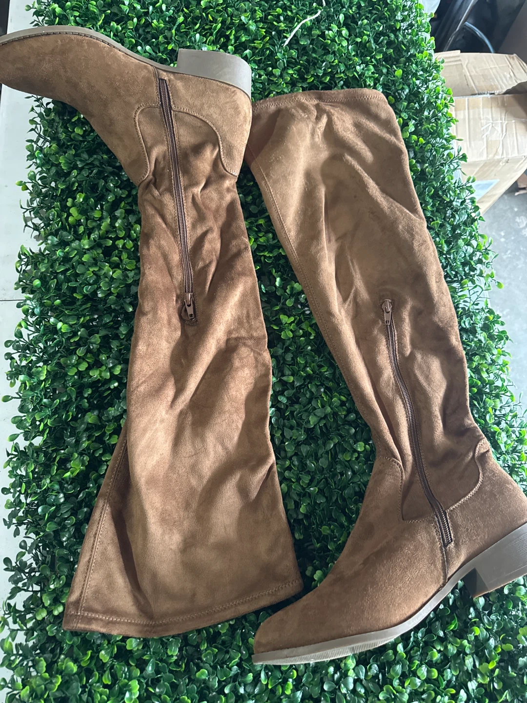 Brown Suede Over-the-Knee Boots - photo 2