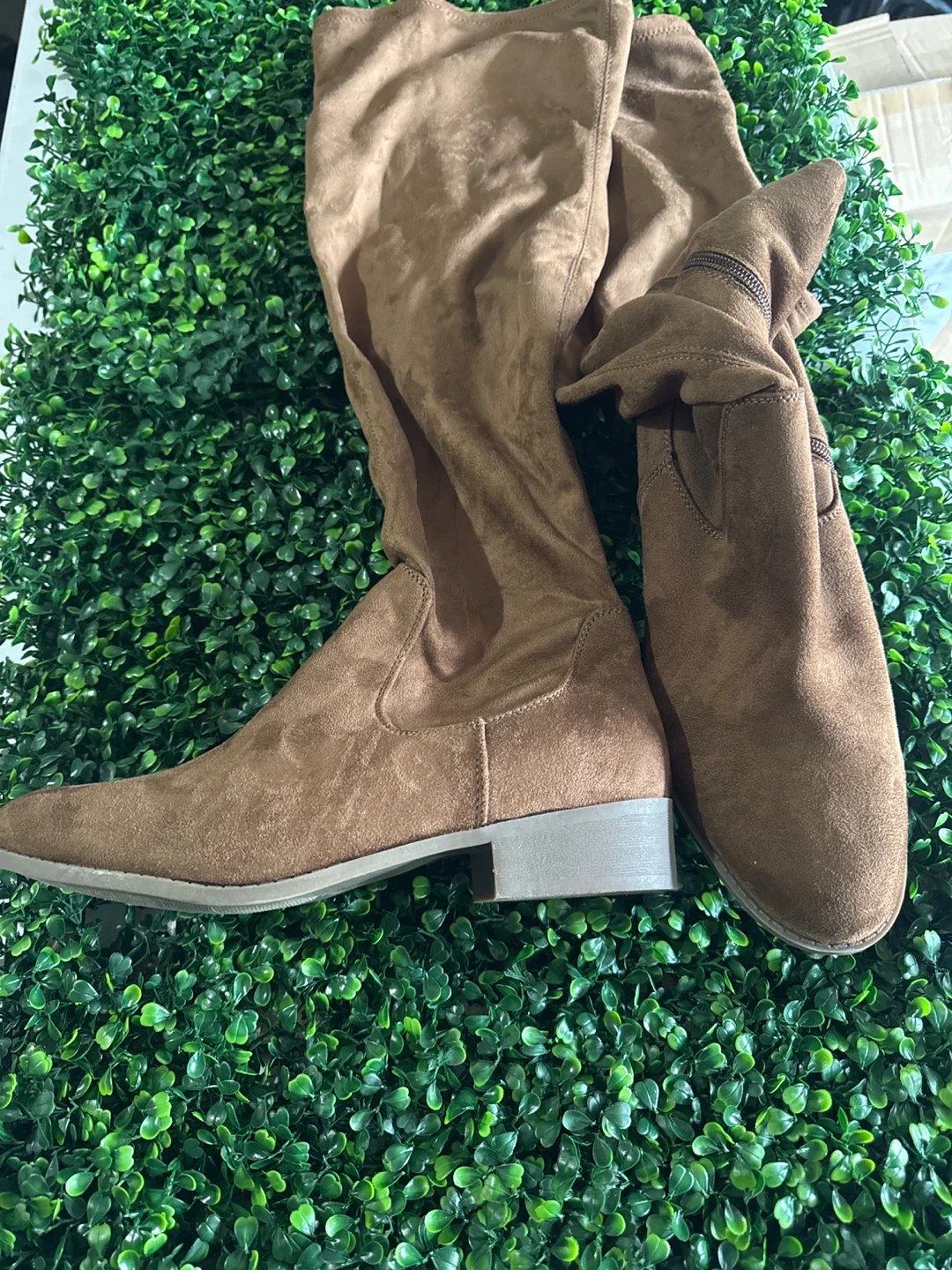 Brown Suede Over-the-Knee Boots - photo 4