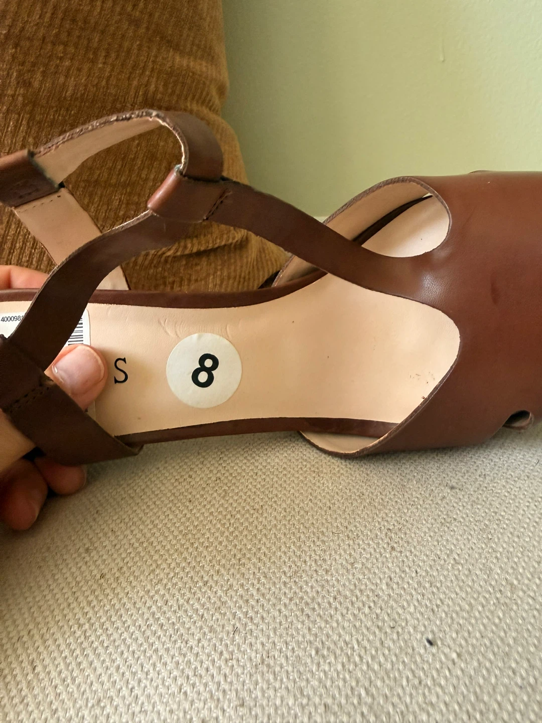 Brown Heeled Sandals - Size 8