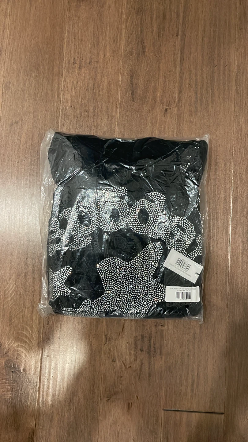 SP5DER Black Rhinestone Hoodie Size Medium - photo 3