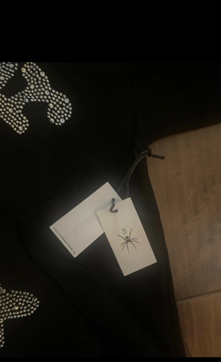 SP5DER Black Rhinestone Hoodie Size Medium - photo 4