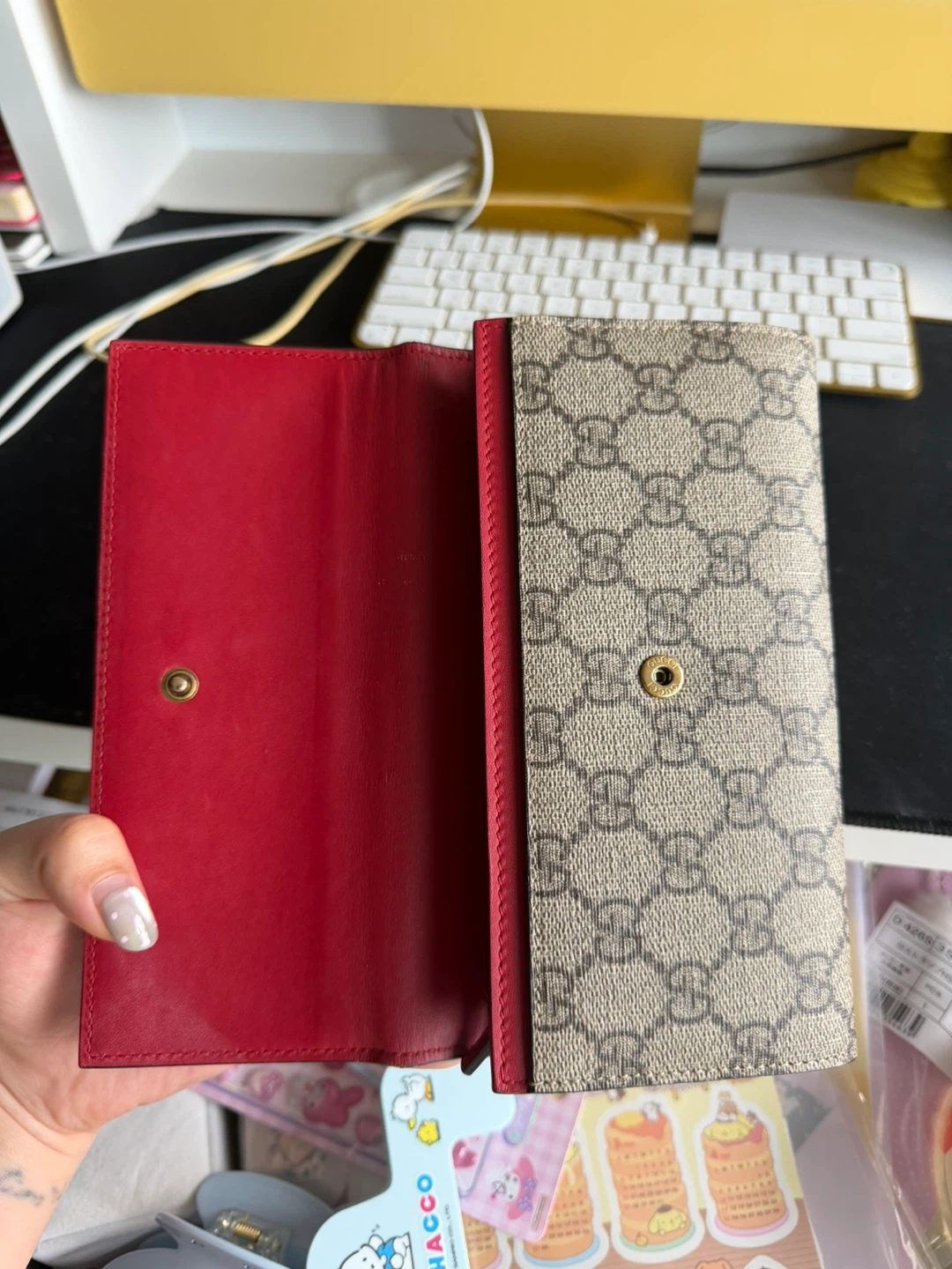 Gucci Monogram Wallet with Cherry Embellishment - photo 2