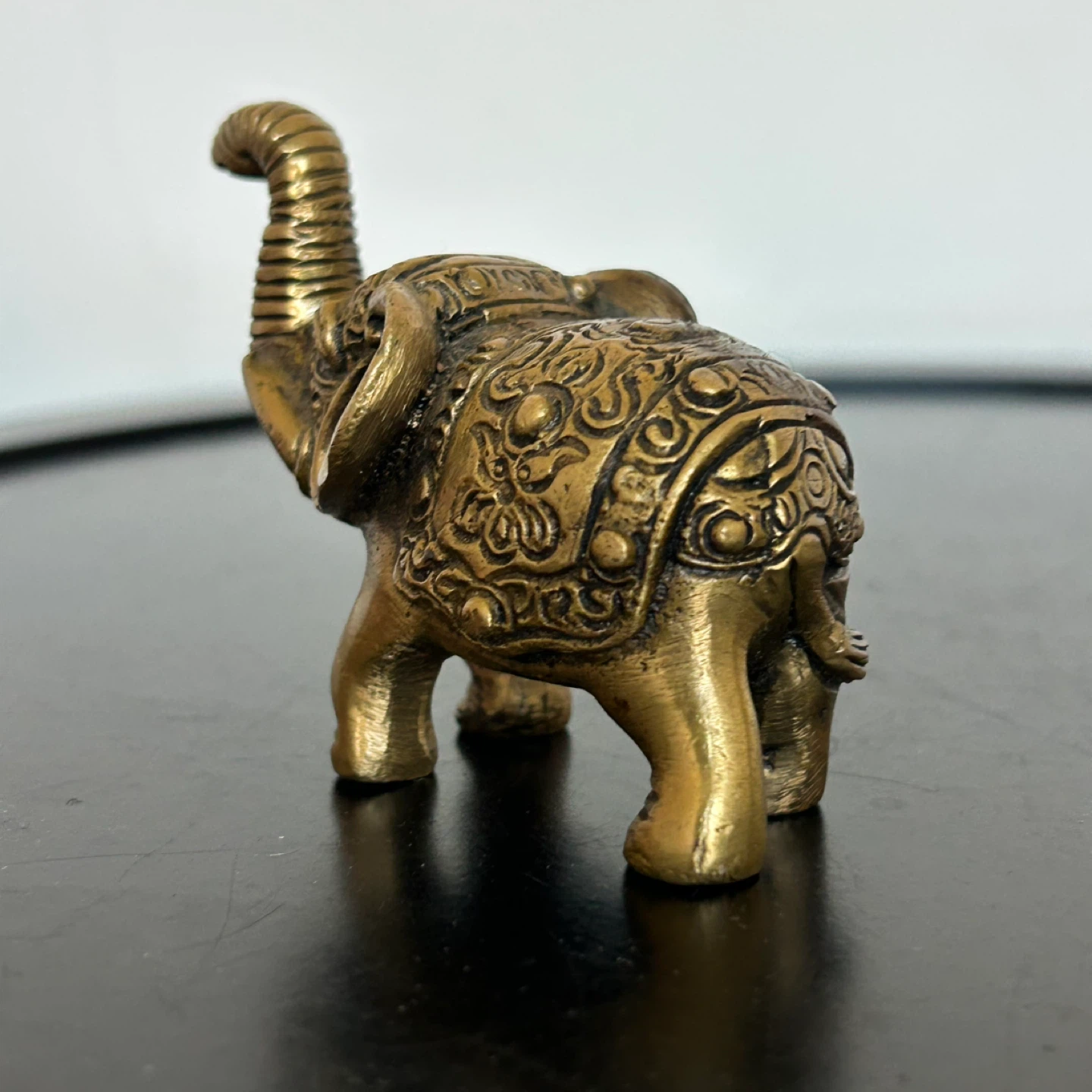 Vintage Ornate Brass Mini Elephant Figurine  - 2.5" - photo 5