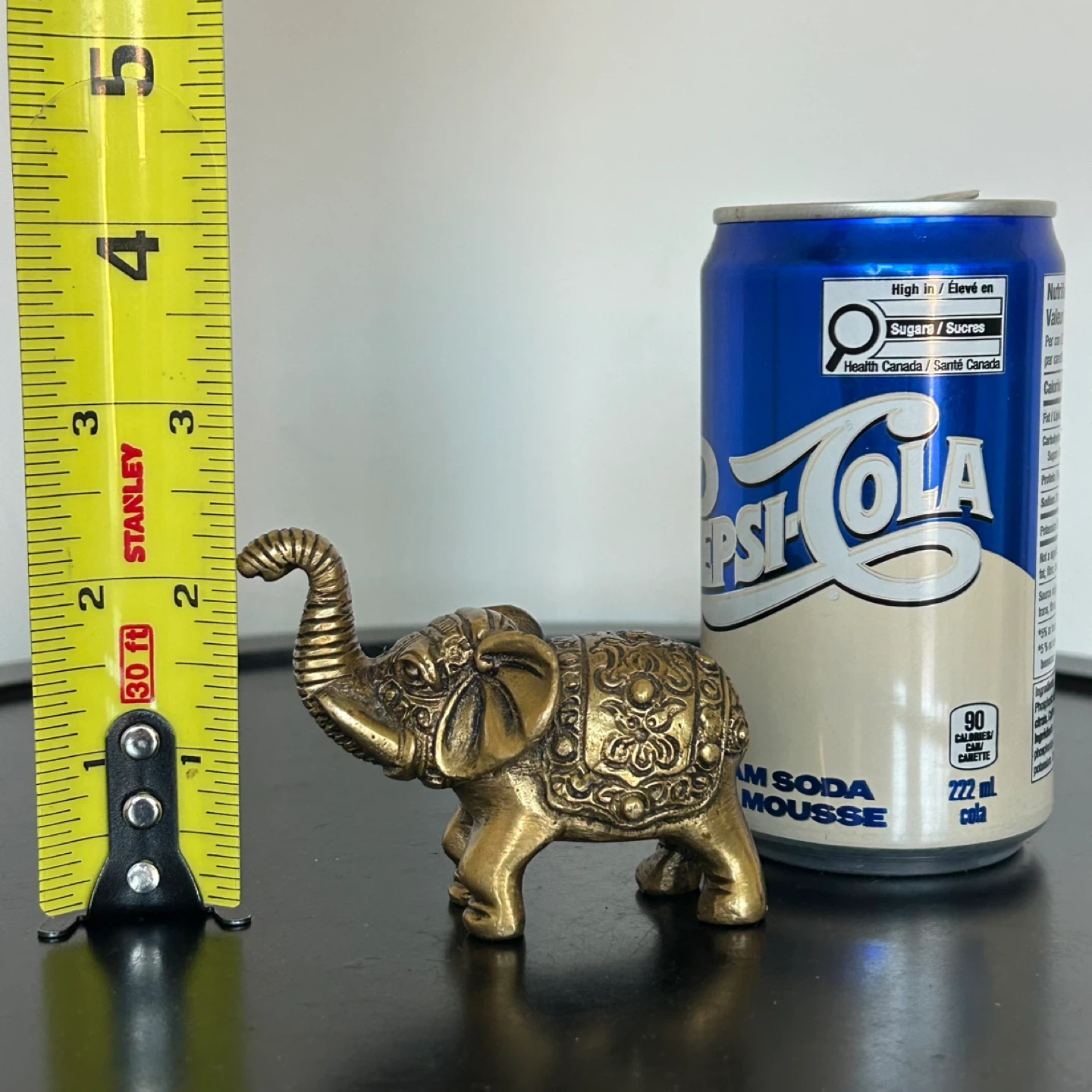 Vintage Ornate Brass Mini Elephant Figurine  - 2.5" - photo 2