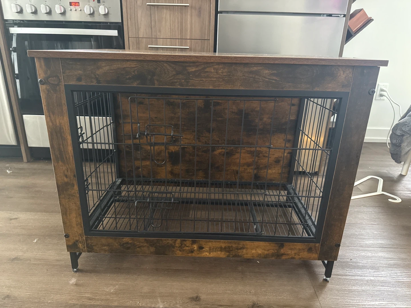 Rustic Wood Dog Crate Table