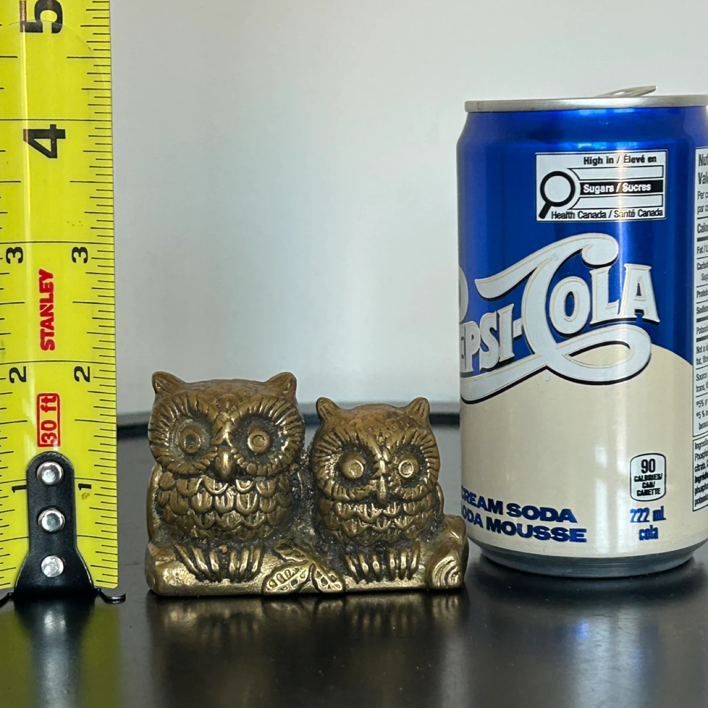 Vintage Brass Two Mini Owls  Figurine - MCM - 2" Tall - photo 2