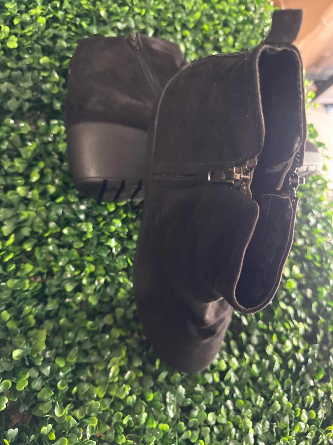 Black Suede Wedge Booties - photo 2