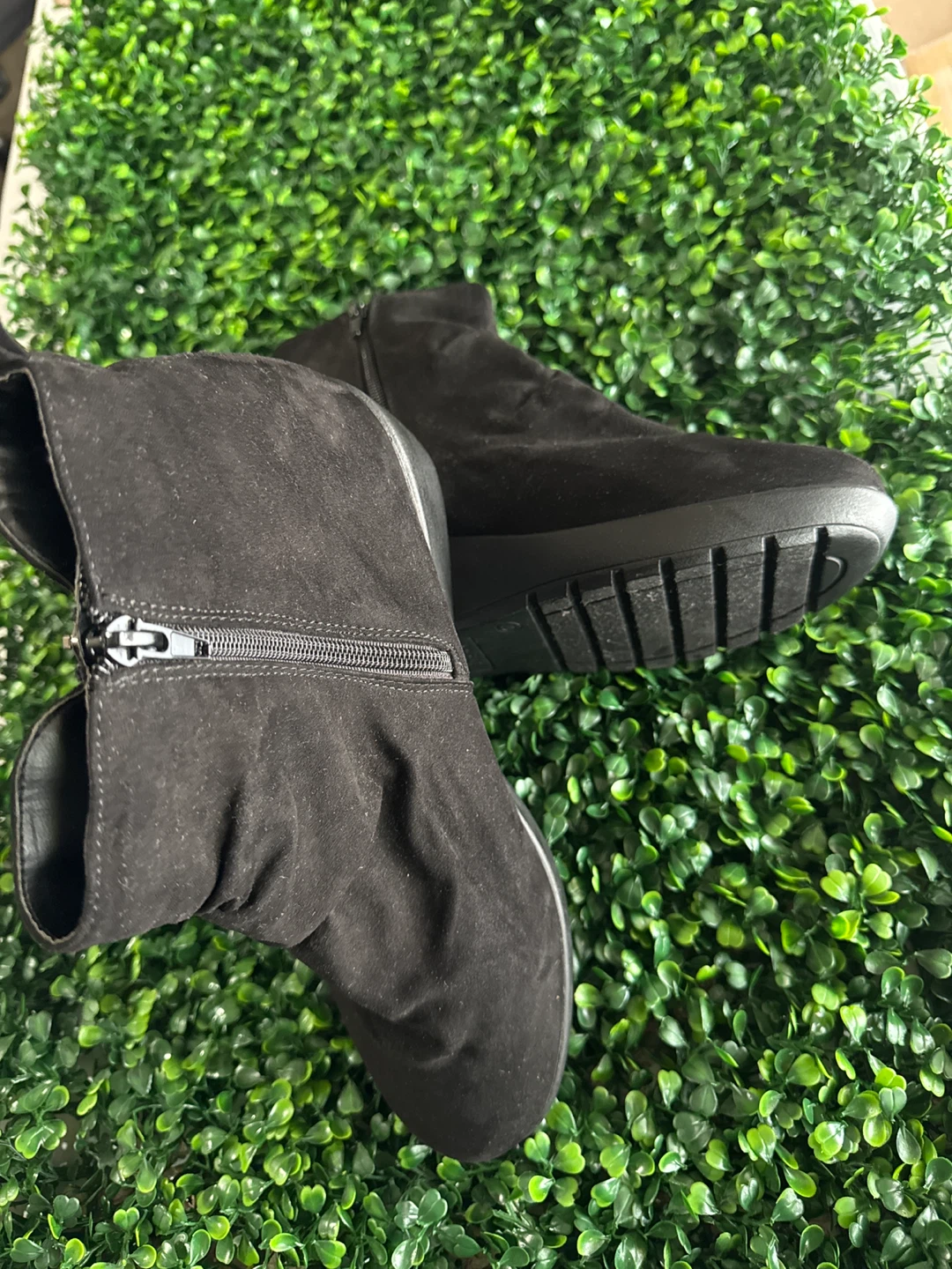 Black Suede Wedge Booties - photo 3