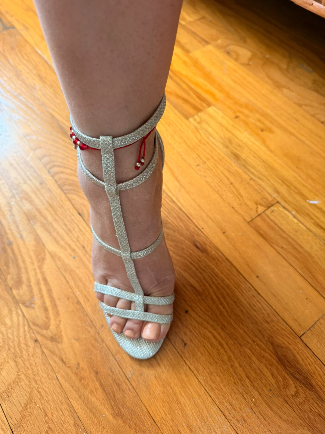 ALDO Silver Glitter Heeled Sandals