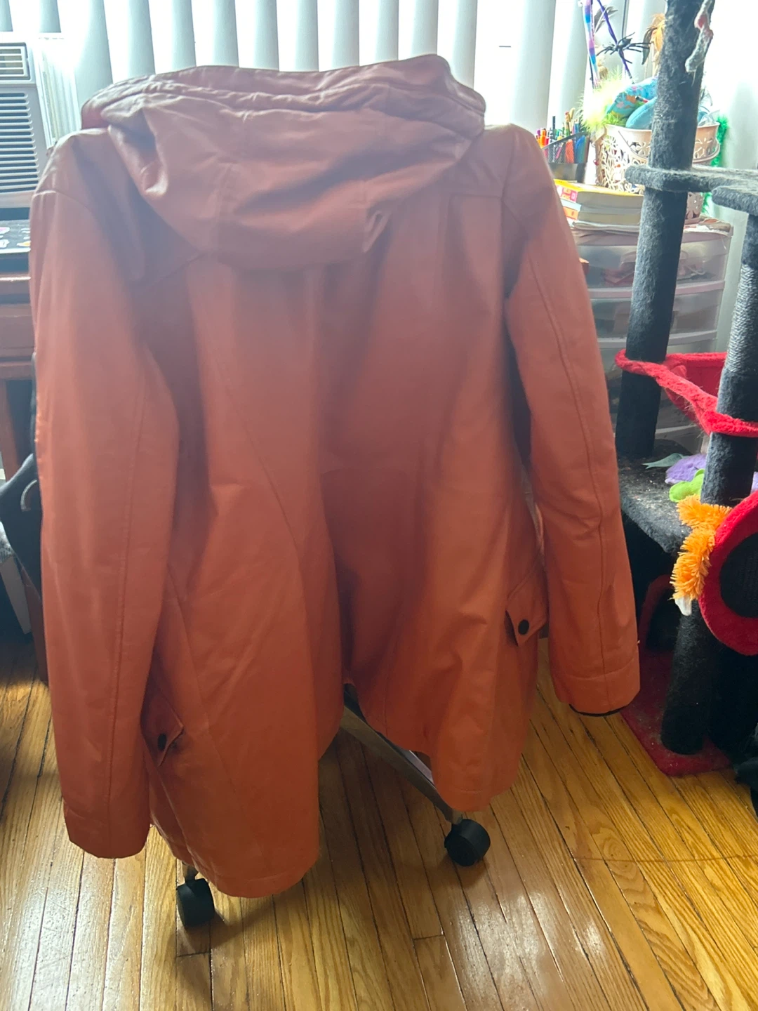 Orange leather coat - photo 2