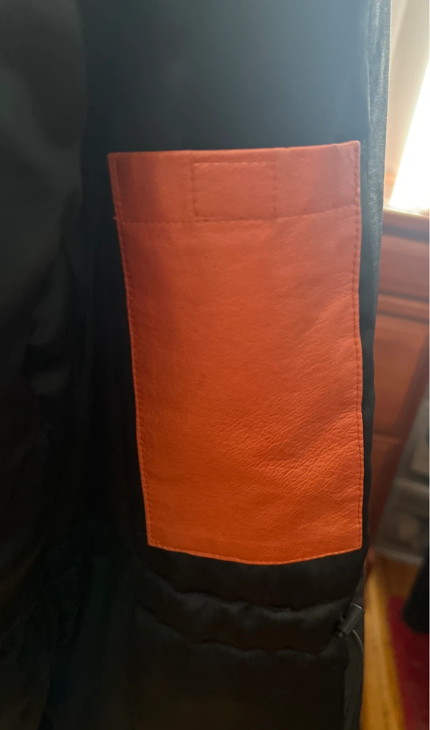Orange leather coat - photo 5