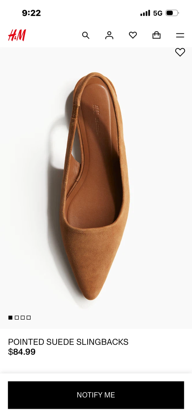Pointed Suede Slingbacks - Tan size 7 - photo 3