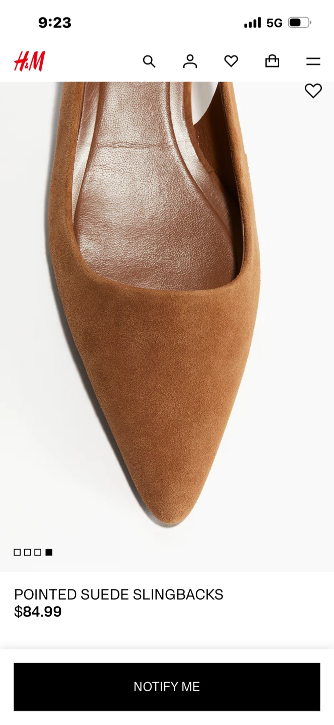 Pointed Suede Slingbacks - Tan size 7 - photo 4