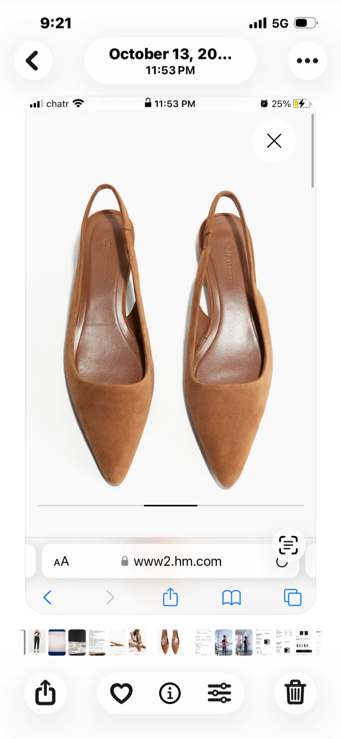 Pointed Suede Slingbacks - Tan size 7