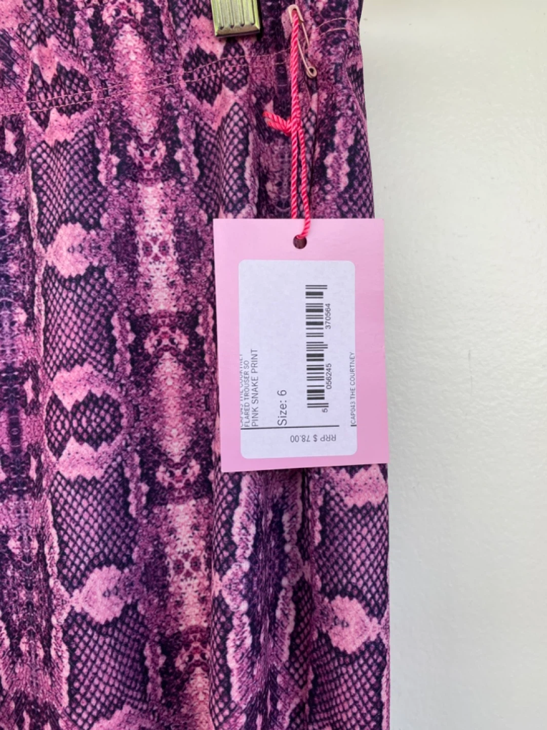 Flared Trousers Size 6 Pink Snake Print - photo 2