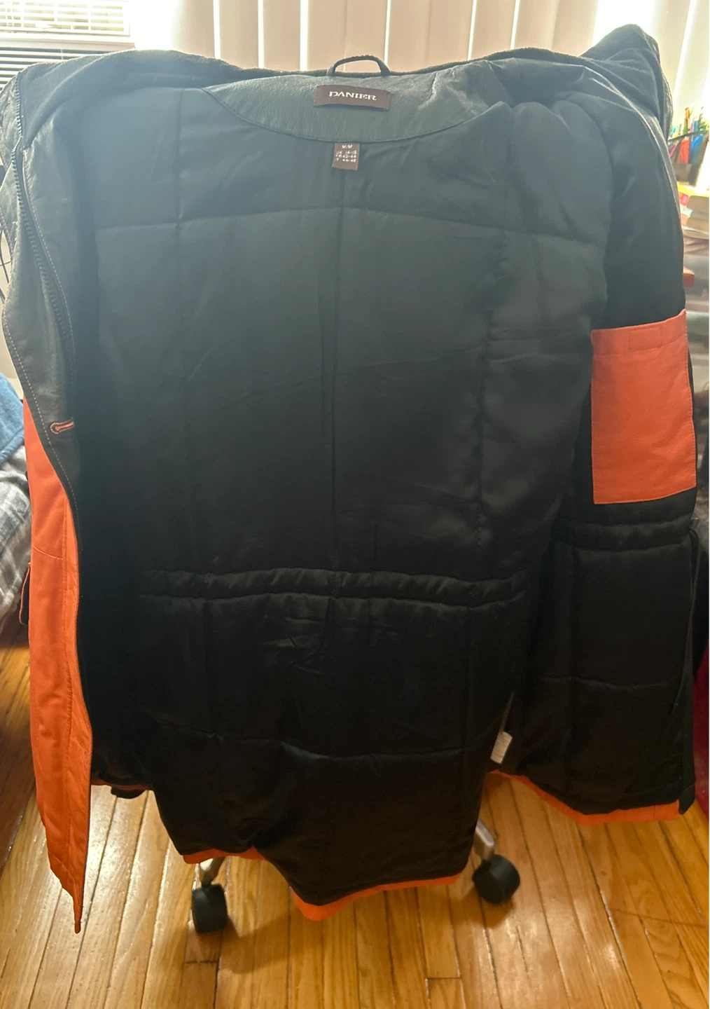 Orange leather coat - photo 3