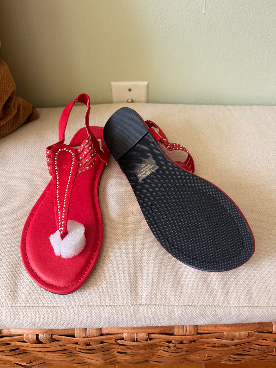 First Sight Red Lori Sandals Size 8.5