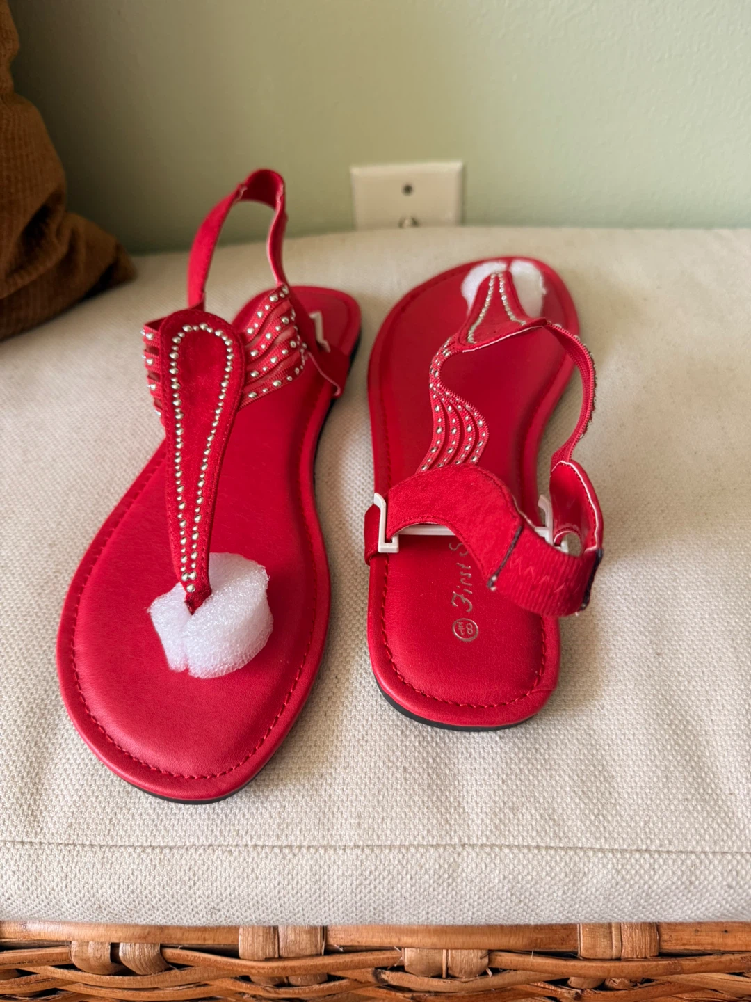 First Sight Red Lori Sandals Size 8.5 - photo 2