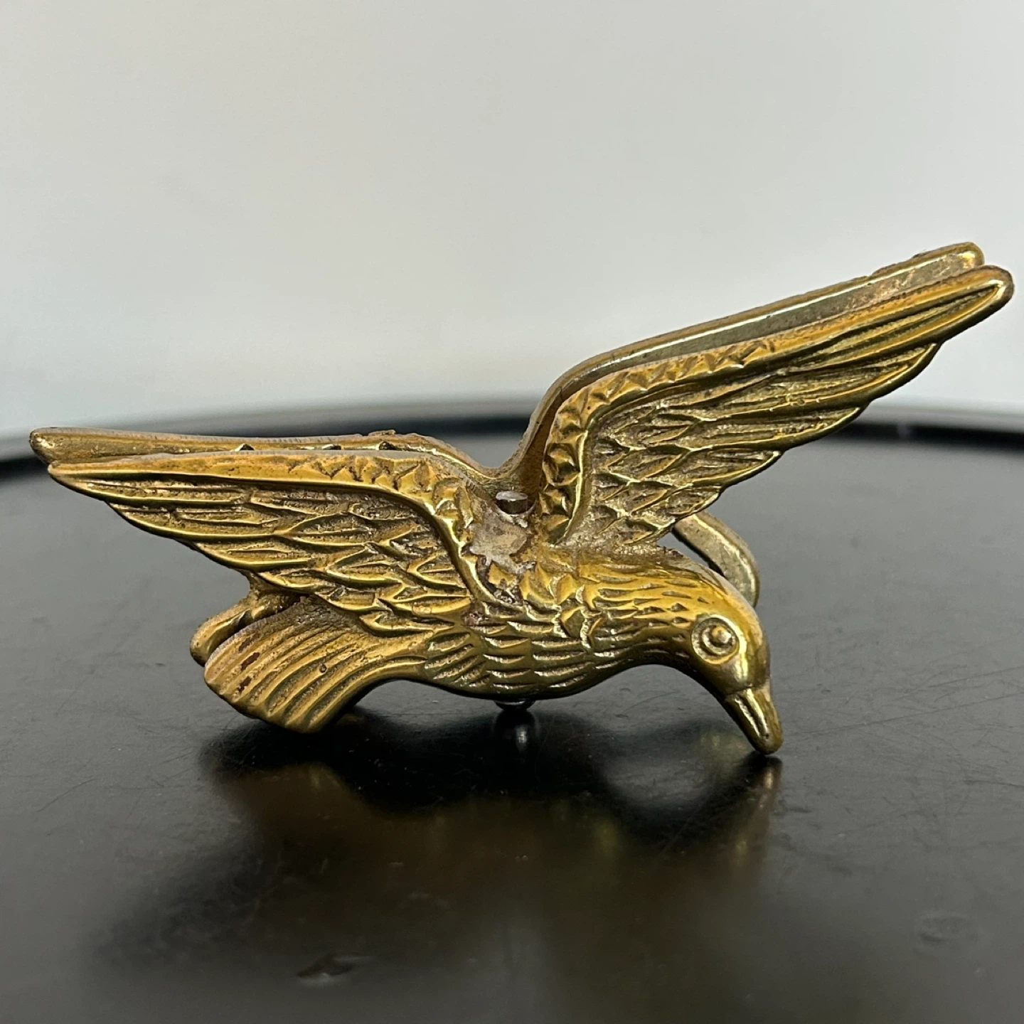 Vintage Solid Brass Bird Paper Clip / Desk Accessory