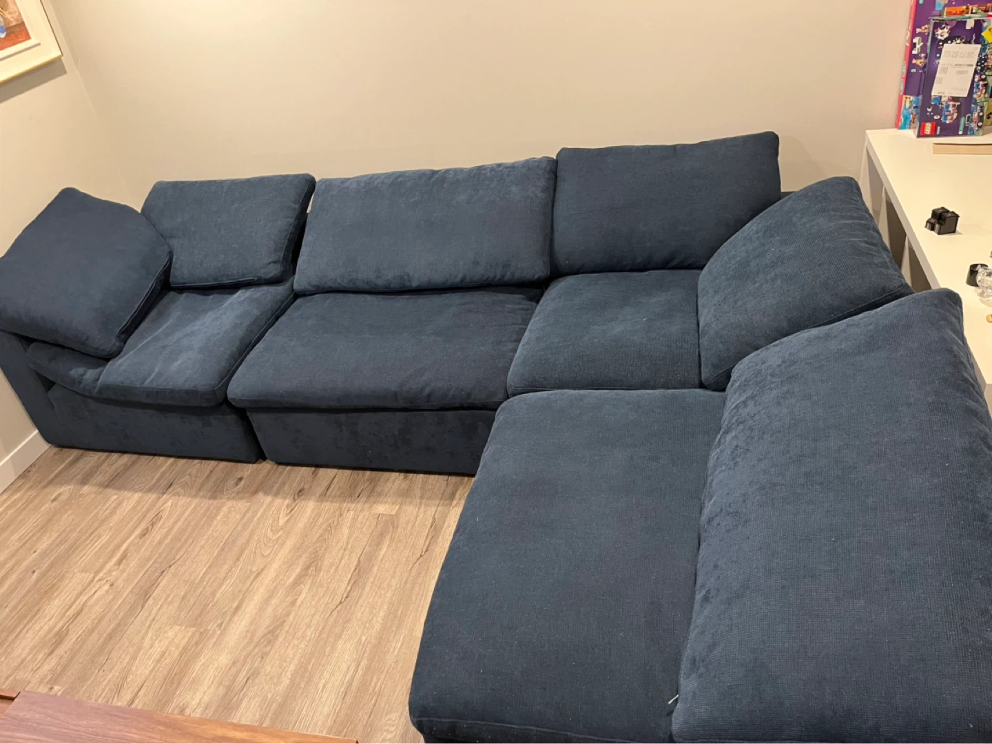 Navy Blue Sectional Couch - photo 2