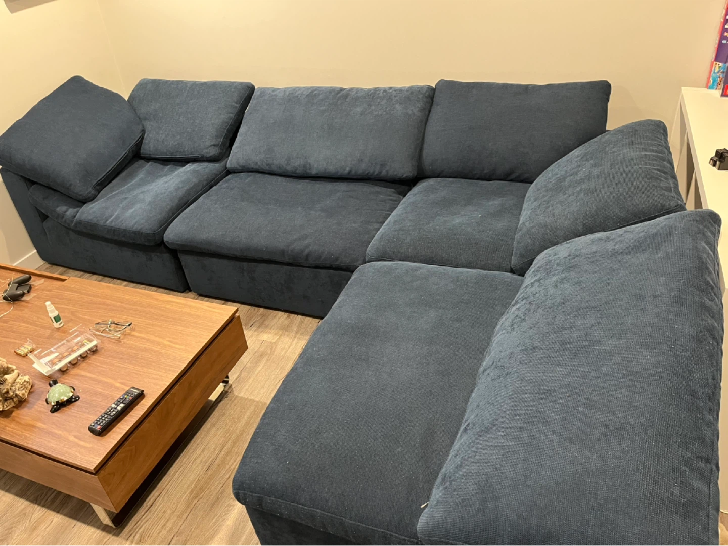 Navy Blue Sectional Couch - photo 3