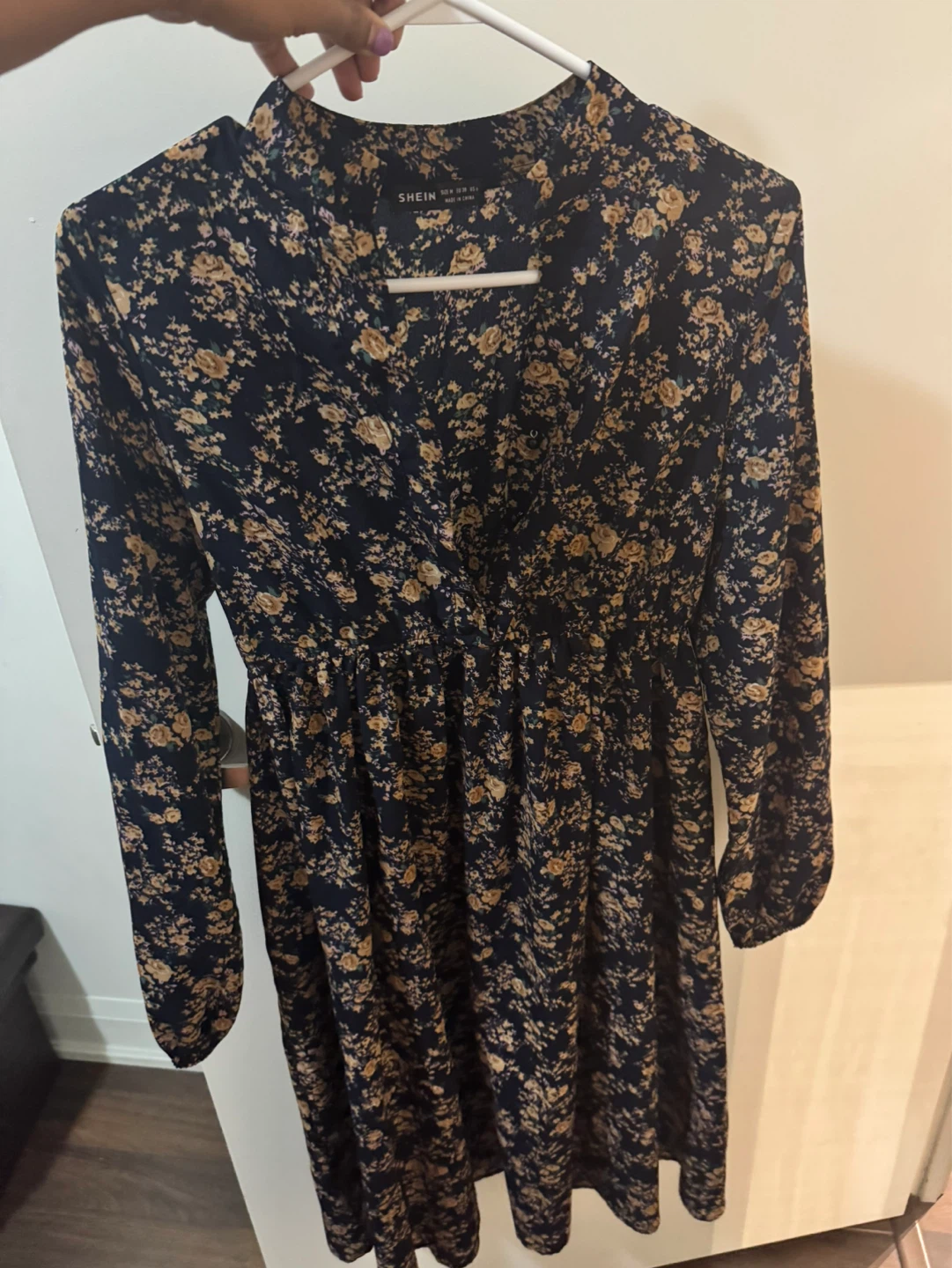 SHEIN Floral Print Long Sleeve Dress