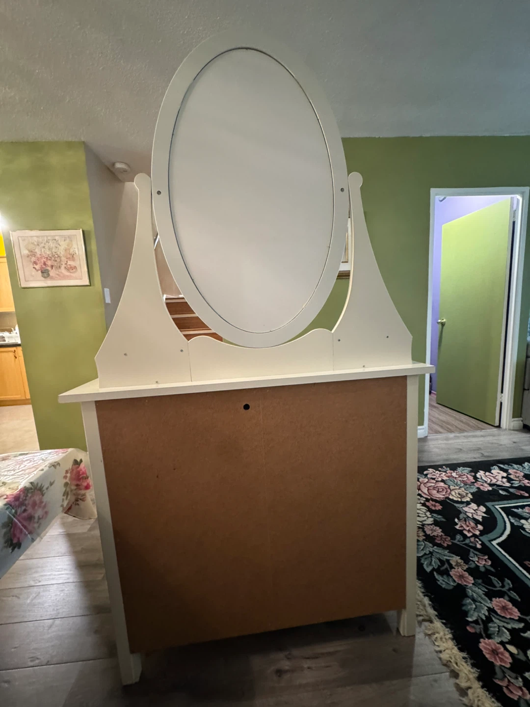 Cream Vanity Dresser with Mirror - photo 4