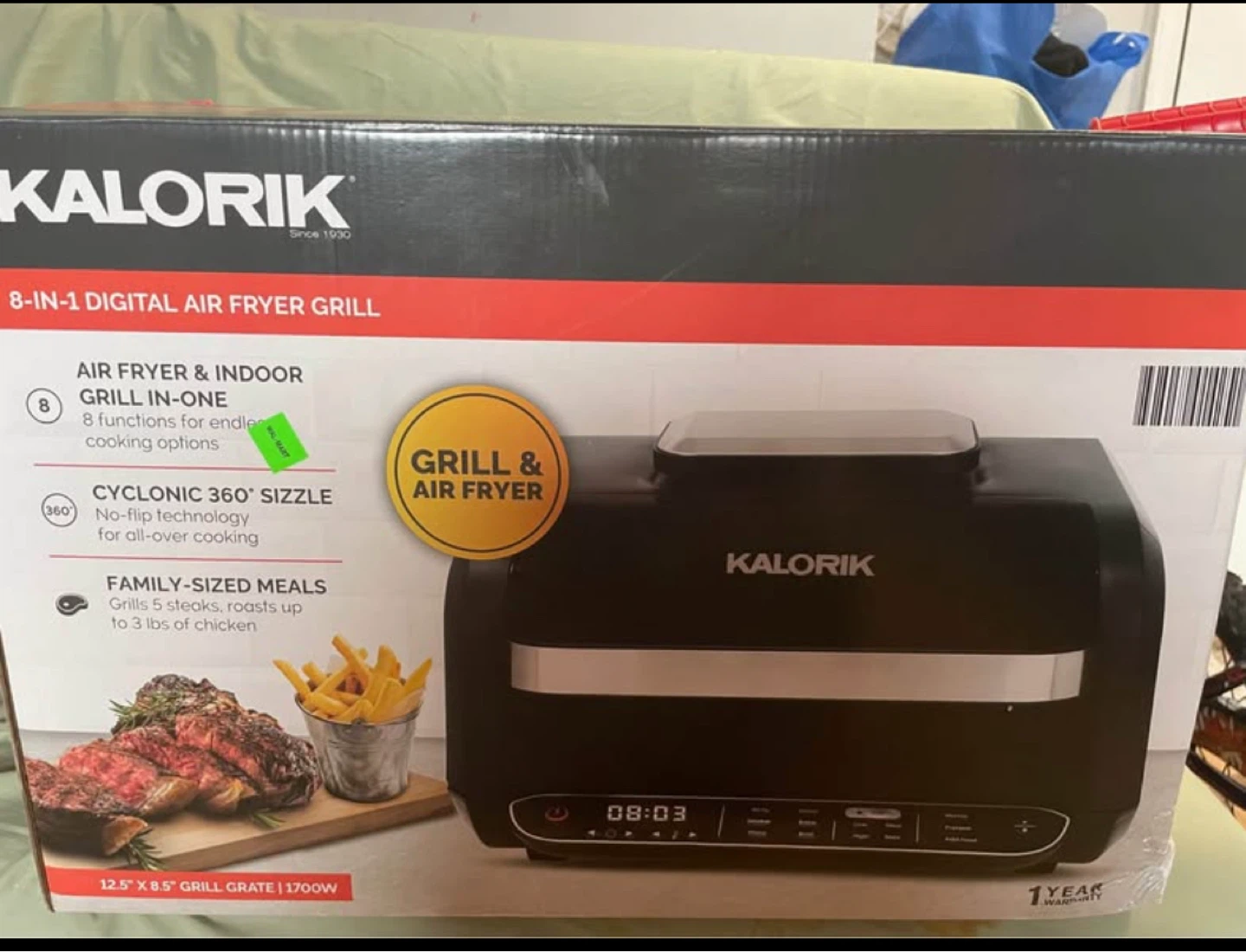 Kalorik 8-in-1 Digital Air Fryer Grill unopened