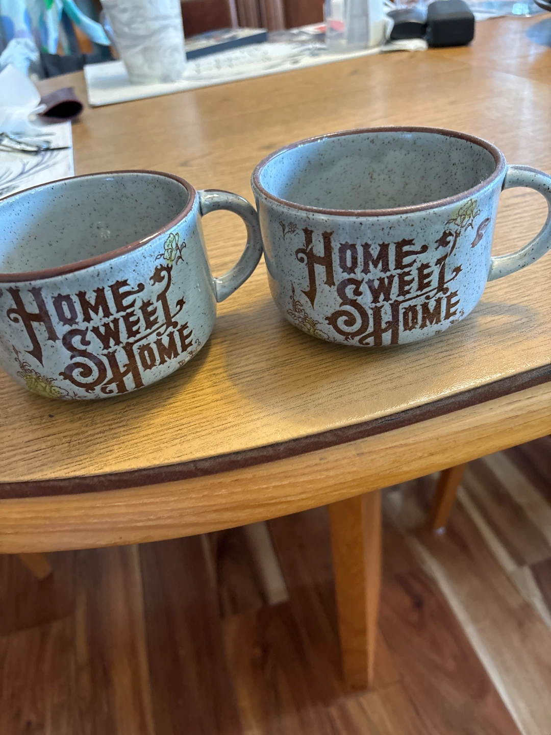 Vintage 1970s Set of 2 "Home Sweet Home" Mugs