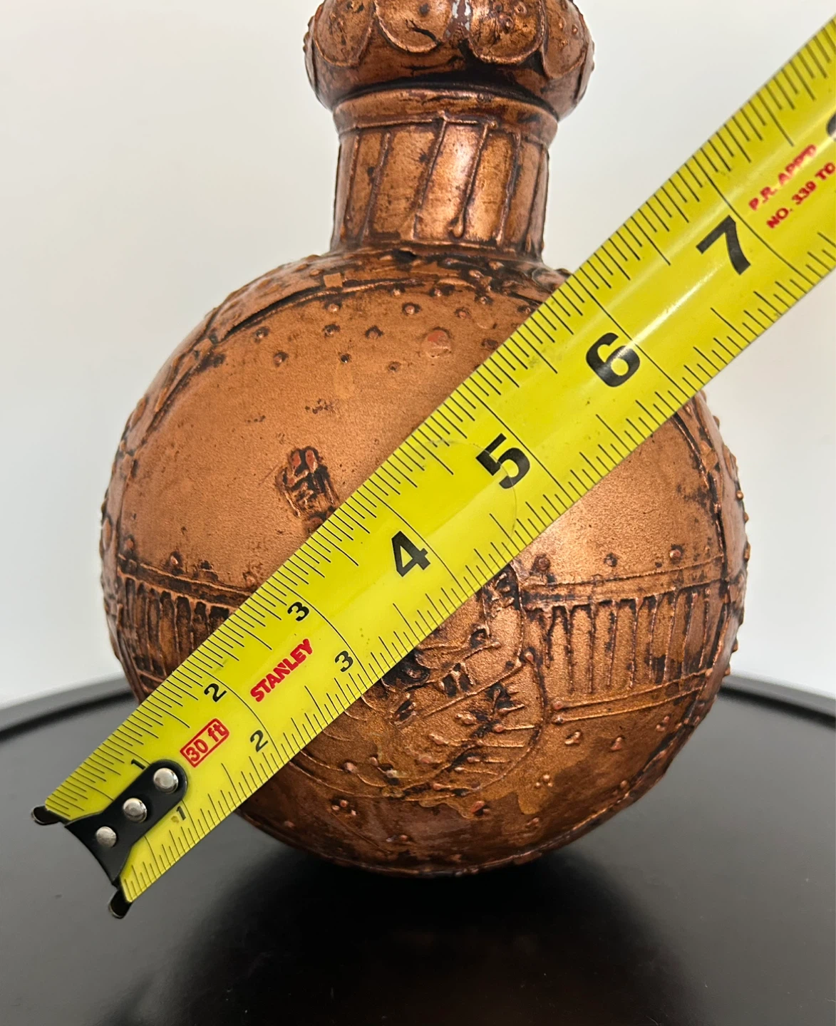 Indo-Persian  Globular Vase - Antiqued Copper Finish - photo 4