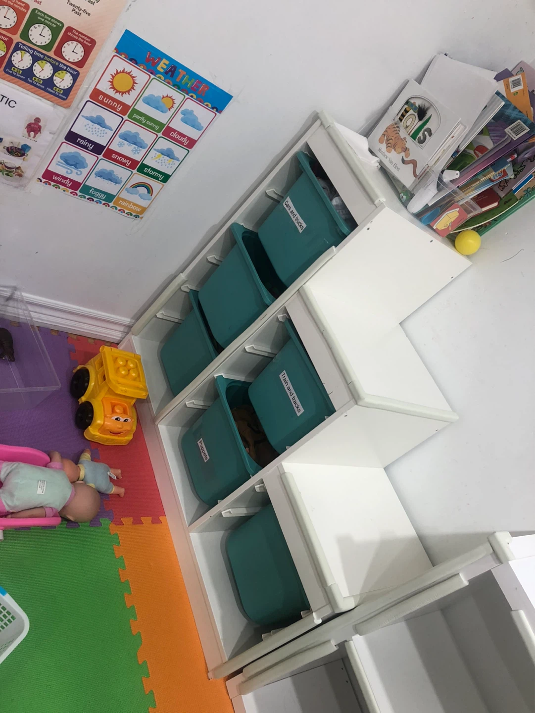White Toy Storage Unit no  Bins
