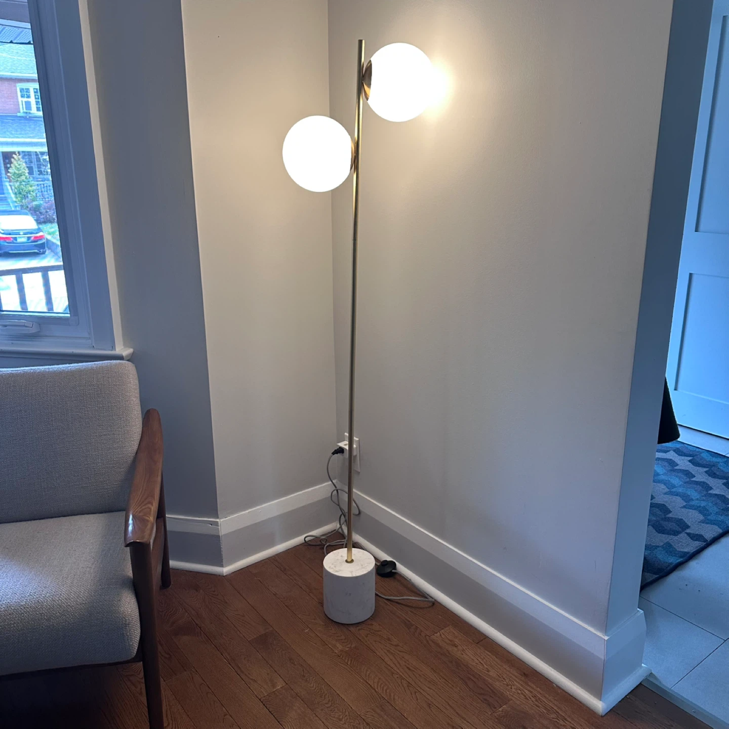 West Elm Floor Lamp - Sphere & Stem 2-Light