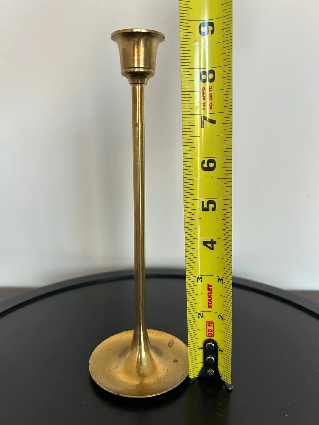 Vintage Brass  Candlestick Holders - Set of 7 - MCM Trumpet Base - photo 5
