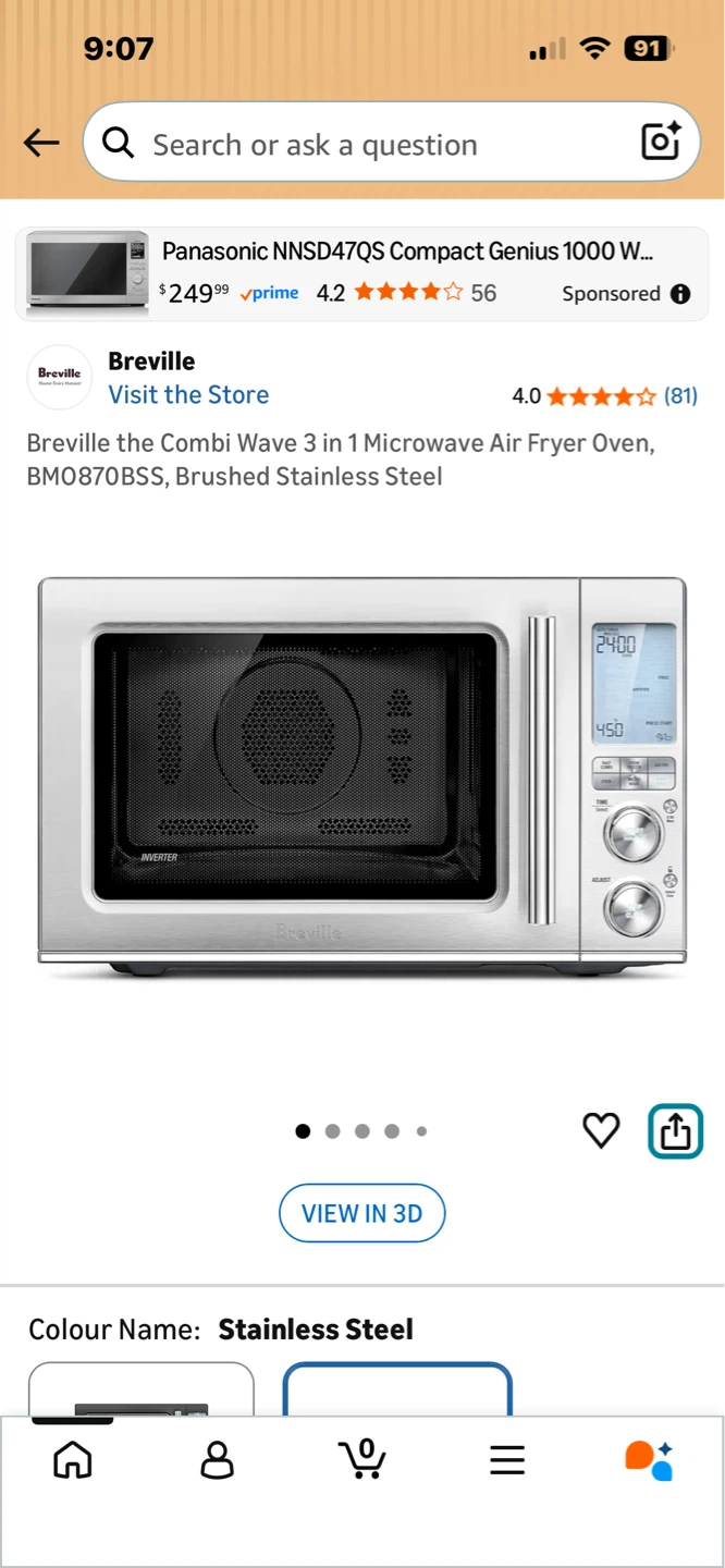 Breville Combi Wave 3 in 1 Microwave Air Fryer Oven BM0870BSS