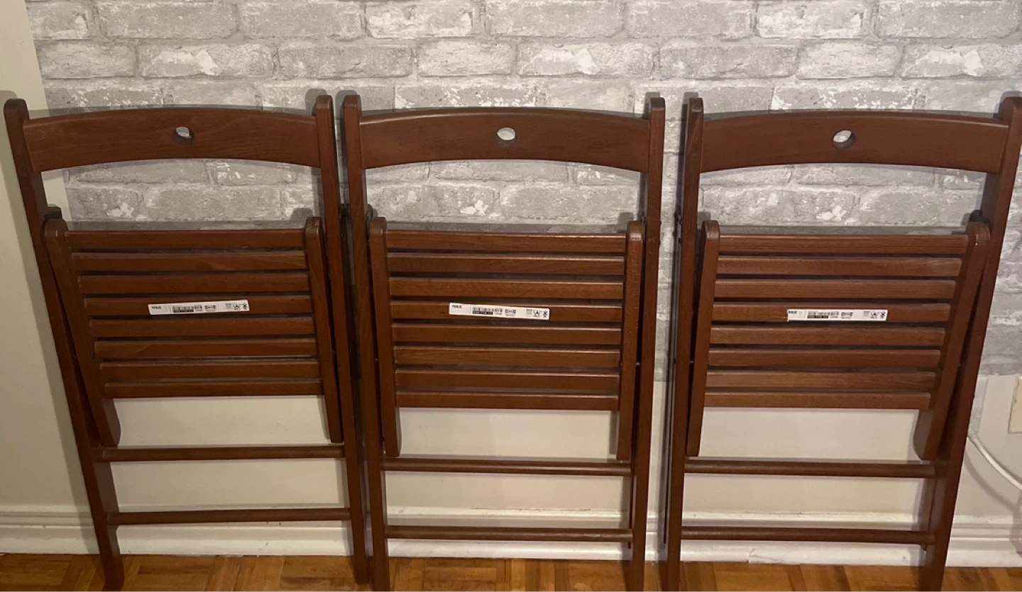 IKEA, MODEL: TERJE-  3 Wooden Folding Chairs - photo 4