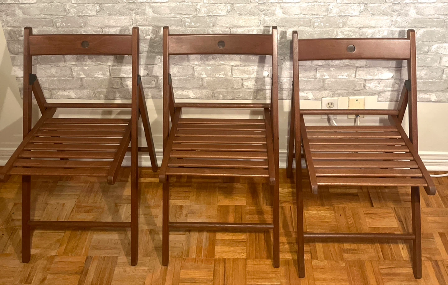 IKEA, MODEL: TERJE-  3 Wooden Folding Chairs - photo 3