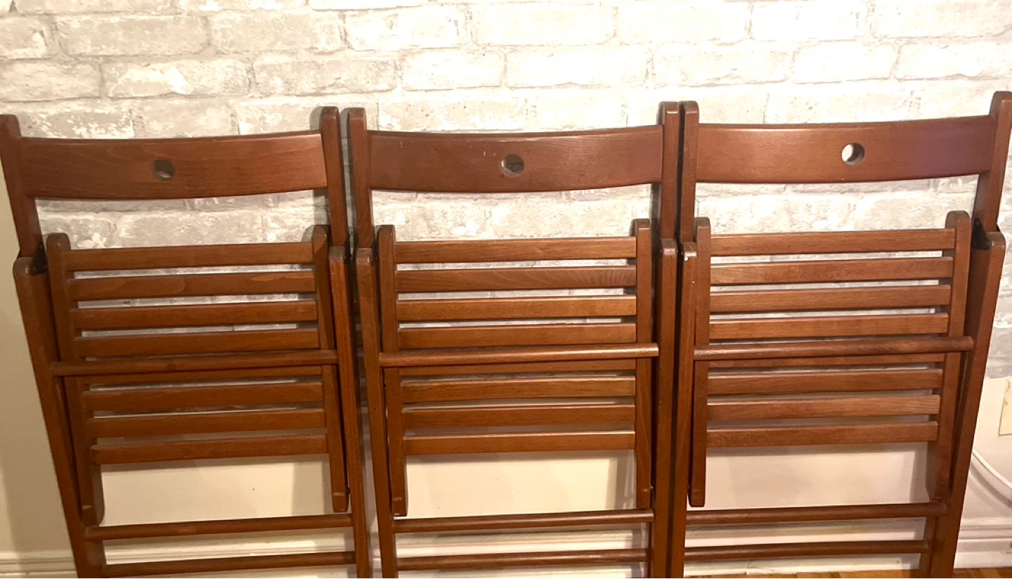 IKEA, MODEL: TERJE-  3 Wooden Folding Chairs - photo 5