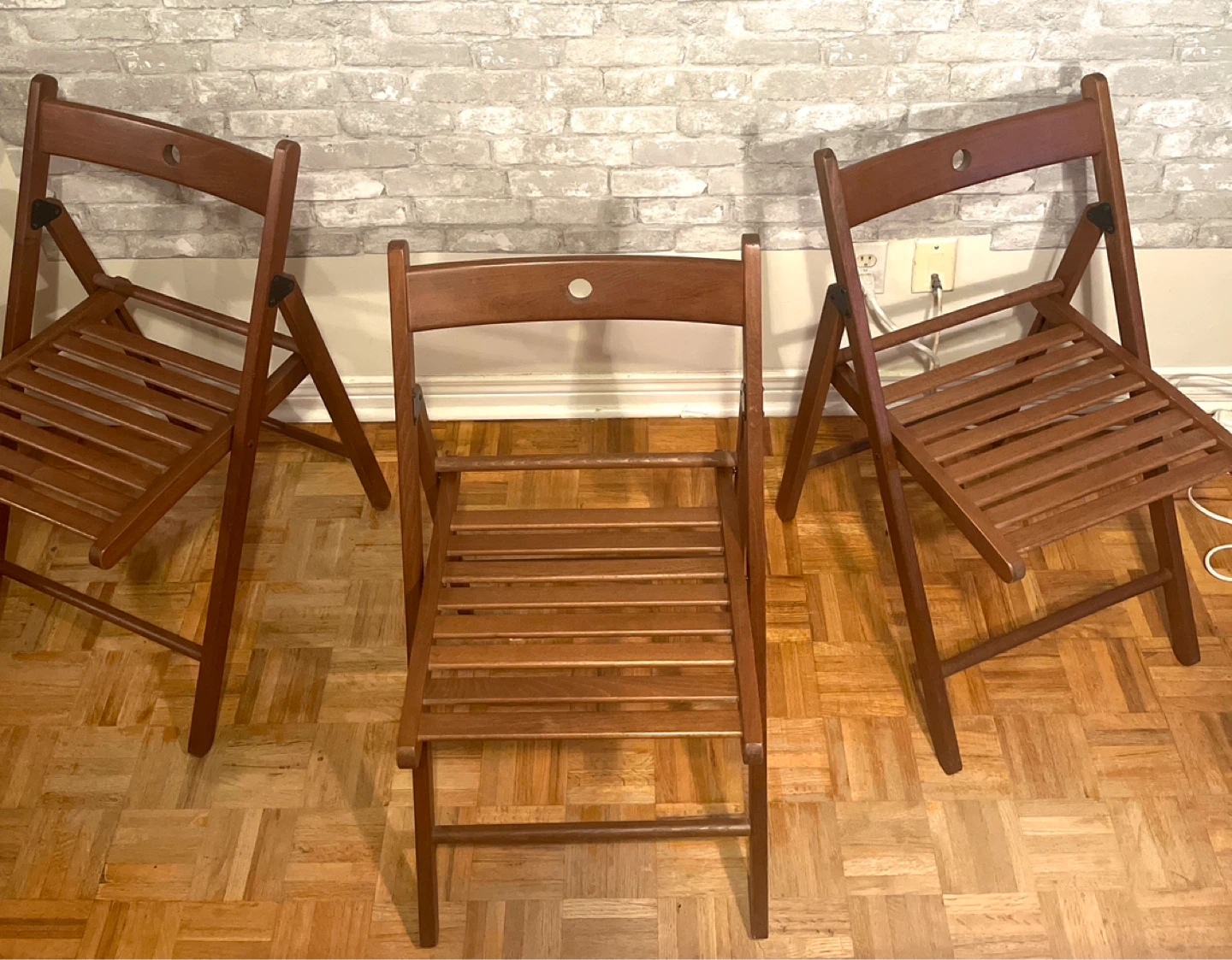 IKEA, MODEL: TERJE-  3 Wooden Folding Chairs - photo 2