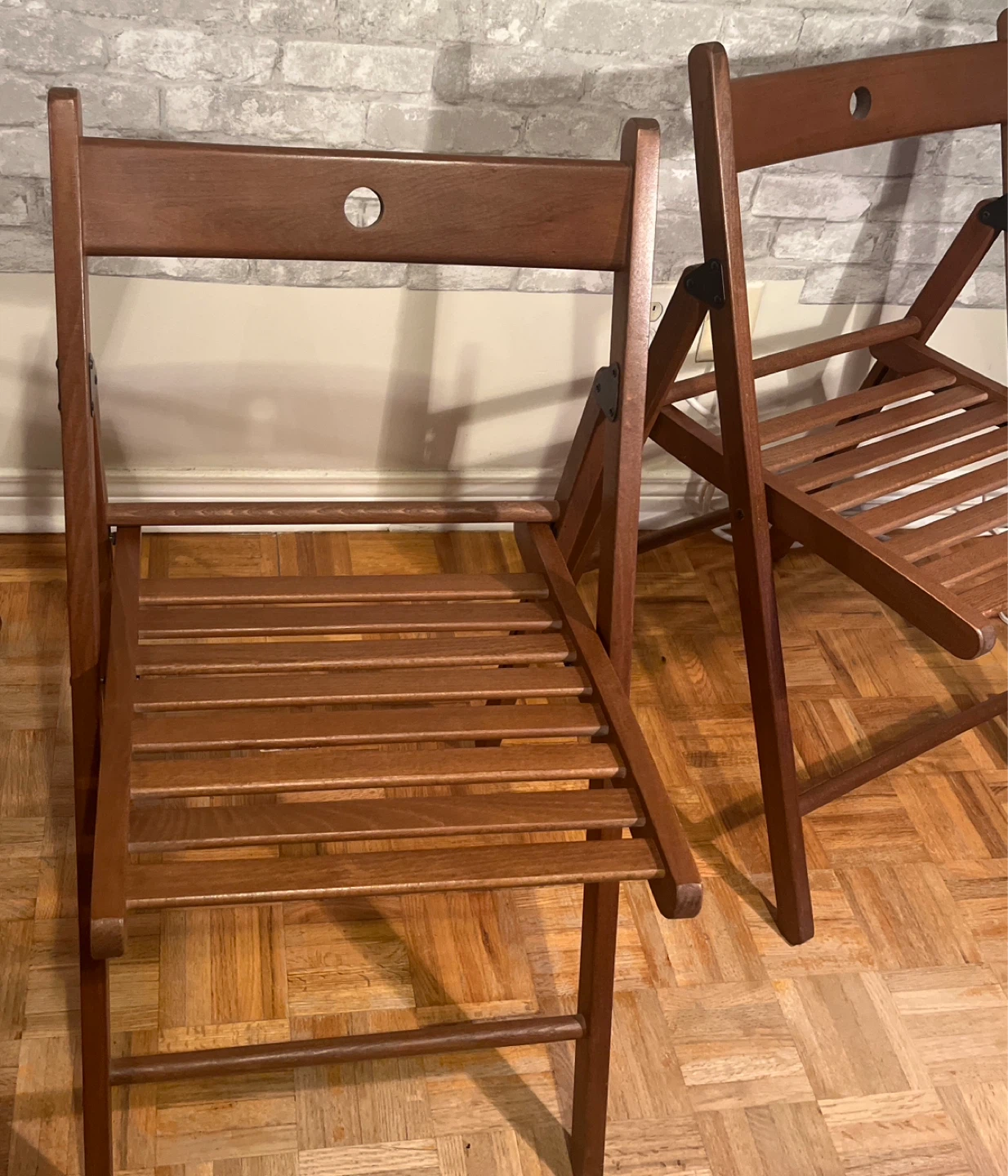 IKEA, MODEL: TERJE-  3 Wooden Folding Chairs