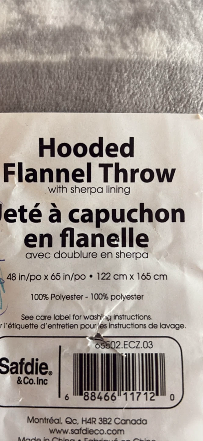 Safdie & Co. Hooded Flannel Throw with Sherpa Lining - photo 3