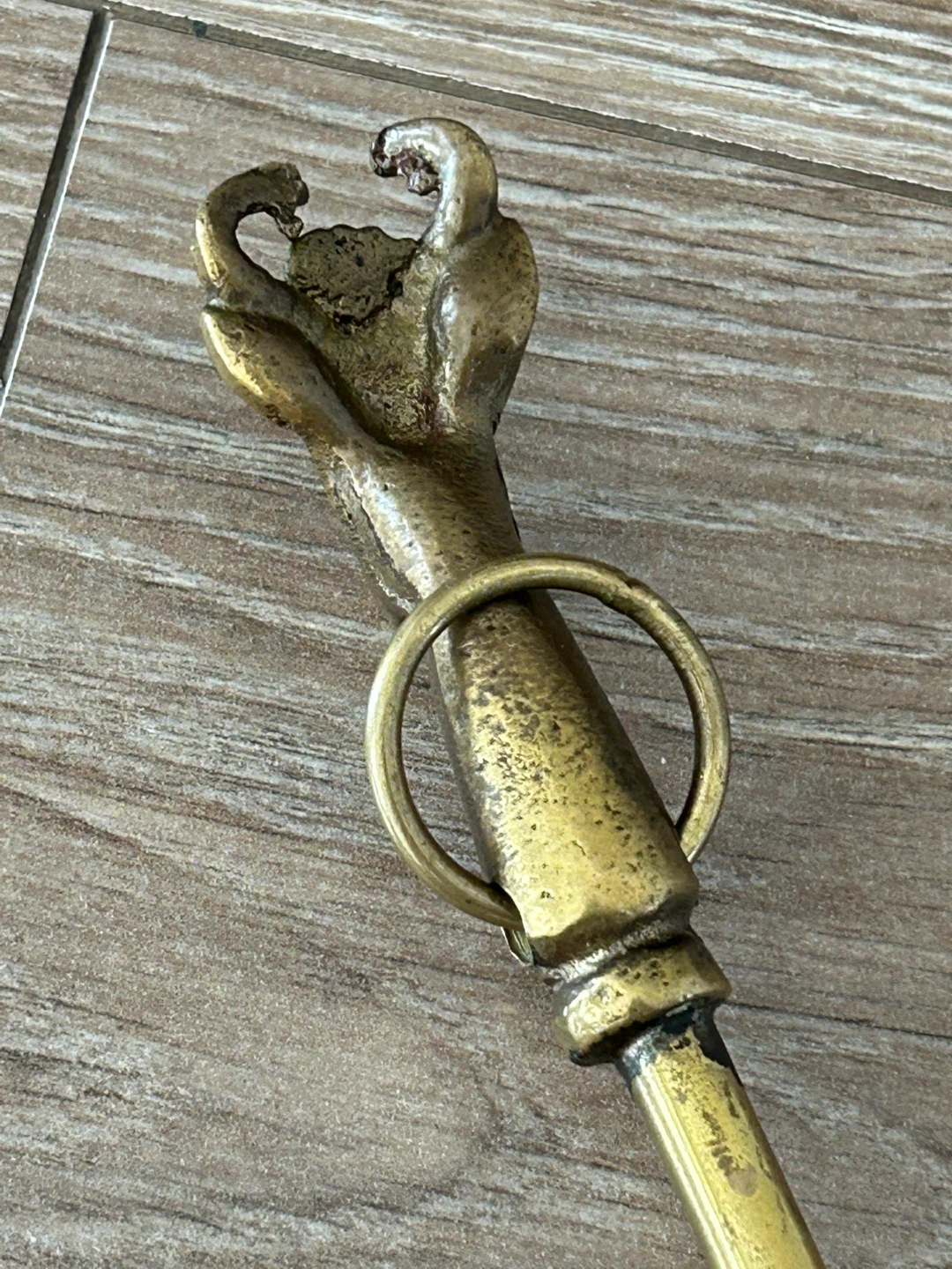 Vintage 18” Long Brass Shoe Horn - Antelope Gazelle Head Handle - photo 5
