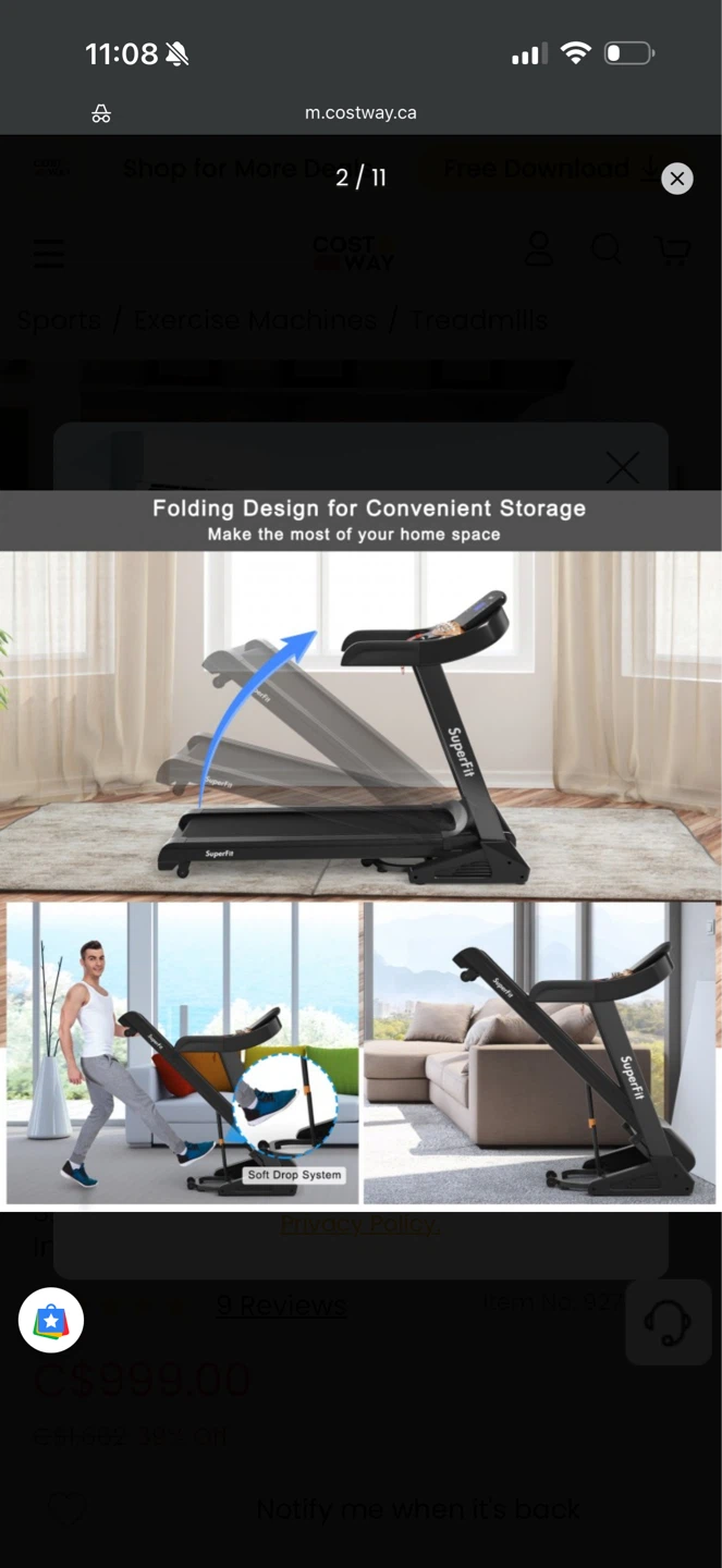 SuperFit Electric Folding Treadmill with 16 Training Programs - photo 4