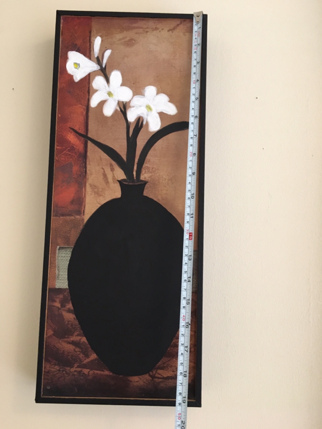 Framed Wall Art - White Flowers in Black Vase - photo 2